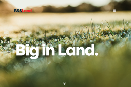 screenshot of Biggin Scott Land website, large photo slightly blurred field